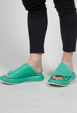 Malloni Sandals^Sliders with Chunky Soles in Green