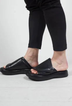 Malloni Sandals^Sliders with Chunky Soles in Black