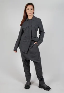 Rundholz Mainline Trousers^Slim Drop Crotch Trousers in Slate