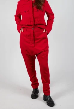 Rundholz Mainline Trousers^Slim Drop Crotch Trousers in Cardinal