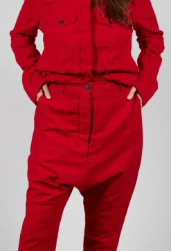 Rundholz Mainline Trousers^Slim Drop Crotch Trousers in Cardinal
