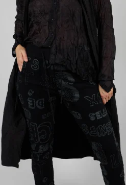 Rundholz Black Label Trousers^Slim Leg Joggers in Black Shiny Print