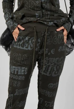 Rundholz Black Label Trousers^Slim Leg Joggers in Jungle Shiny Print