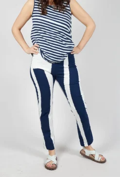 Rundholz Black Label Trousers^Slim Leg Pull On Trousers in Navy Print