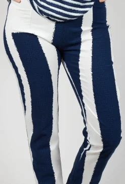 Rundholz Black Label Trousers^Slim Leg Pull On Trousers in Navy Print