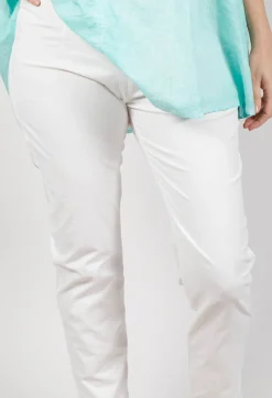 Rundholz Black Label Trousers^Slim Leg Pull On Trousers in Offwhite