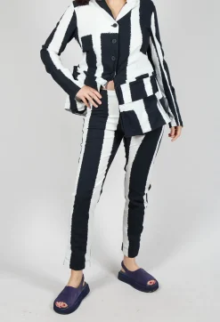 Rundholz Black Label Trousers^Slim Leg Pull On Trousers in Black Print