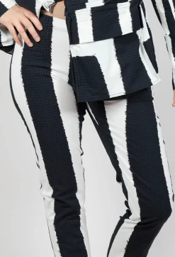Rundholz Black Label Trousers^Slim Leg Pull On Trousers in Black Print