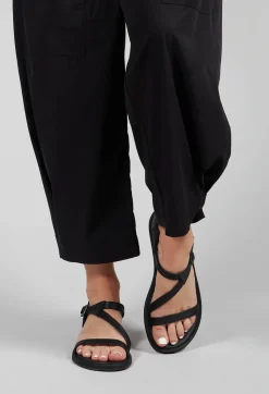 Lofina Sandals^Slim Strap Sandals in Gasoline Nero