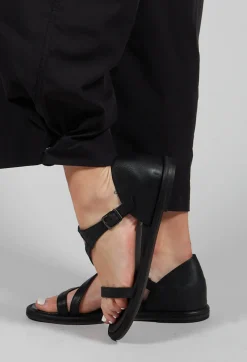 Lofina Sandals^Slim Strap Sandals in Gasoline Nero
