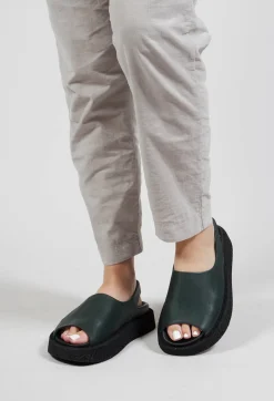 Lofina Boots^Slingback Shoes with Platform Sole in Gasoline Bottle