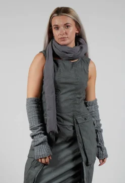 Rundholz Dip Scarves^Smooth Puffer Scarf in Coal Cloud