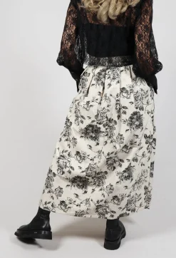 Another Archive Skirts^Soft Black Flower Pleated Skirt