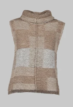 Sarah Pacini Knitwear|Jumpers^Soft Knit Sweater Vest in Brown