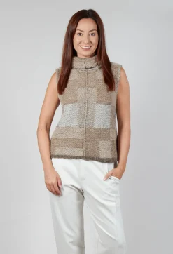 Sarah Pacini Knitwear|Jumpers^Soft Knit Sweater Vest in Brown