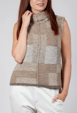 Sarah Pacini Knitwear|Jumpers^Soft Knit Sweater Vest in Brown