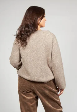 EastByEastWest Jumpers^Somerset Cashmere Blend Jumper in Latte