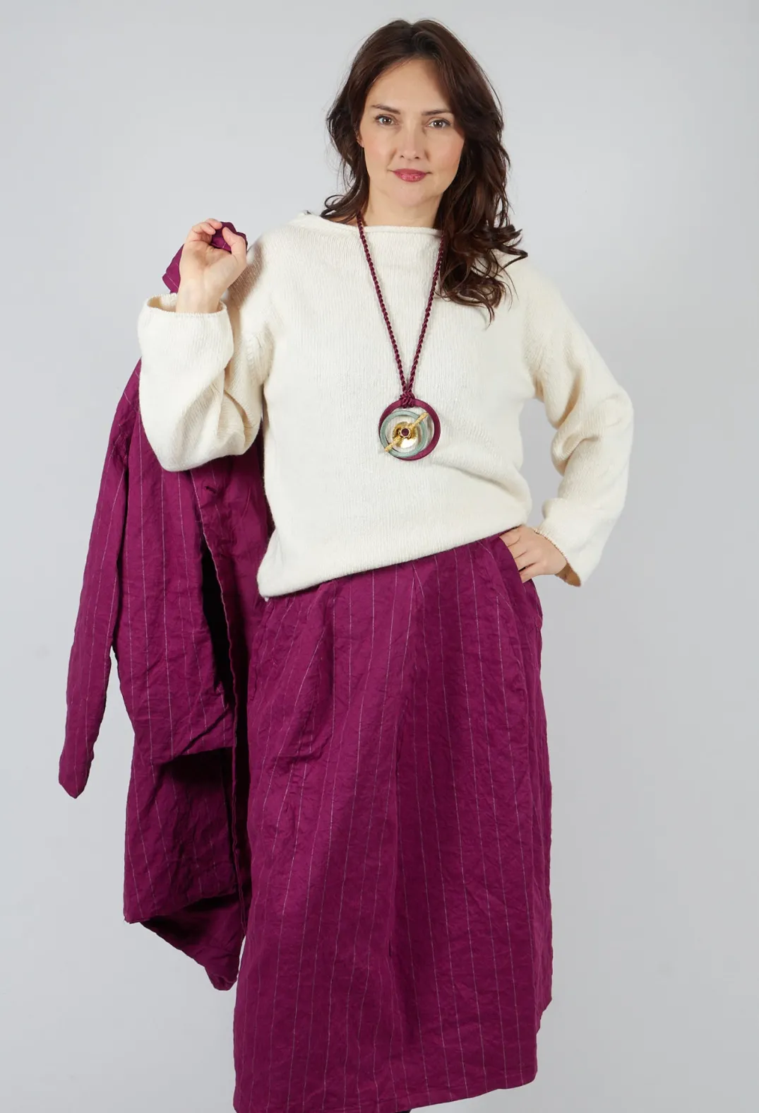 EastByEastWest Jumpers^Somerset Cashmere Blend Jumper in Cream