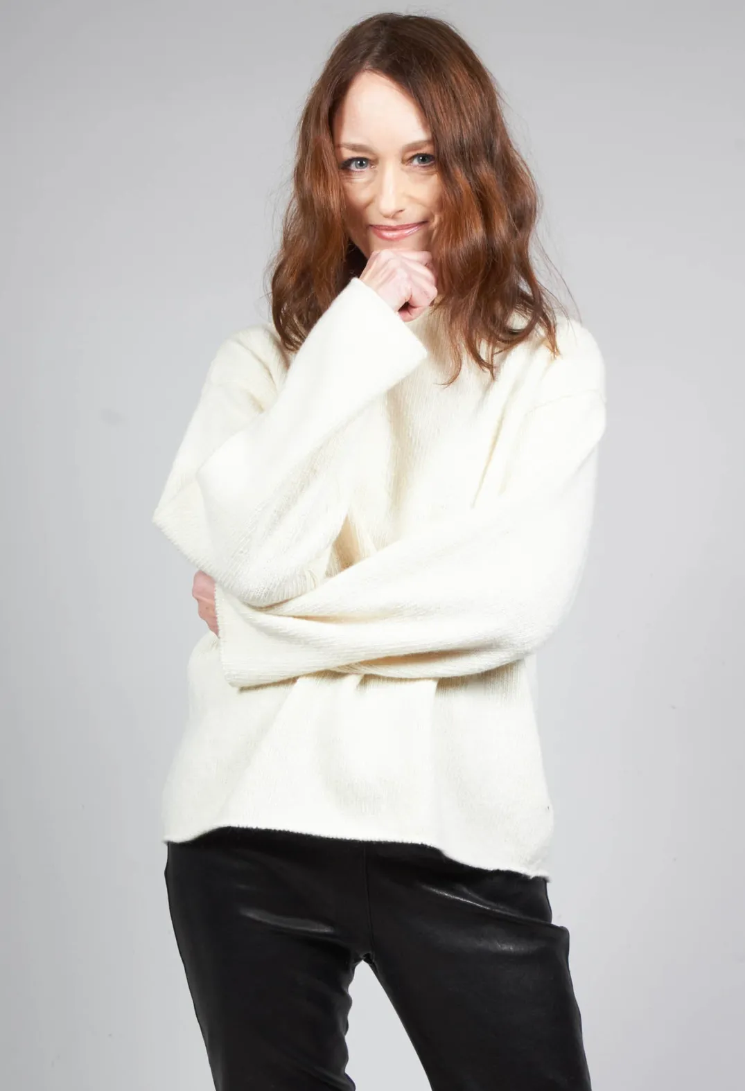 EastByEastWest Jumpers^Somerset Cashmere Blend Jumper in Cream