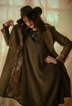 T.ba Coats^Soul Embroidery Coat in Tweed