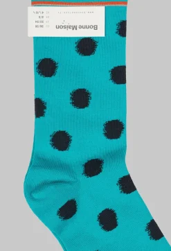 Bonne Maison Socks^Spot Patterned Socks in Pois Viridien