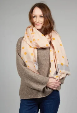Moismont Scarves^Spots and Checks Scarf in Soft Pink