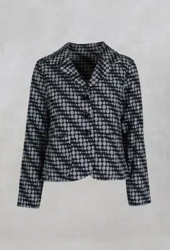 Out of Xile Jackets^Spotty Jacquard Short Jacket with Button Front in Silver