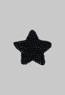 Pluslavie Brooches^Star Shape Beaded Accessory Patch in Black