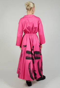 Bize Dresses^Statement Collar Dress in Pink