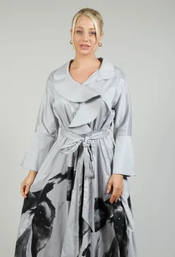 Bize Dresses^Statement Collar Dress in Grey