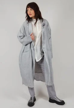Umit Unal Coats^Stitch Cotton Overcoat in Original Grey