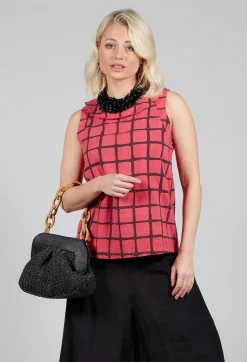 Thing Tops^Stitch Detail Vest Top in Chili
