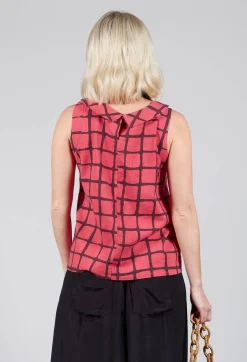 Thing Tops^Stitch Detail Vest Top in Chili