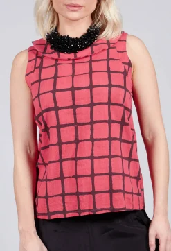 Thing Tops^Stitch Detail Vest Top in Chili