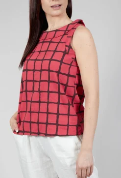 Thing Tops^Stitch Detail Vest Top in Chili