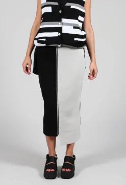Philomena Christ Skirts^Stitch Pencil Skirt in Black and Silver
