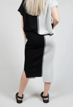 Philomena Christ Skirts^Stitch Pencil Skirt in Black and Silver
