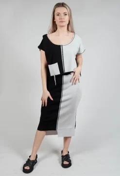 Philomena Christ Skirts^Stitch Pencil Skirt in Black and Silver