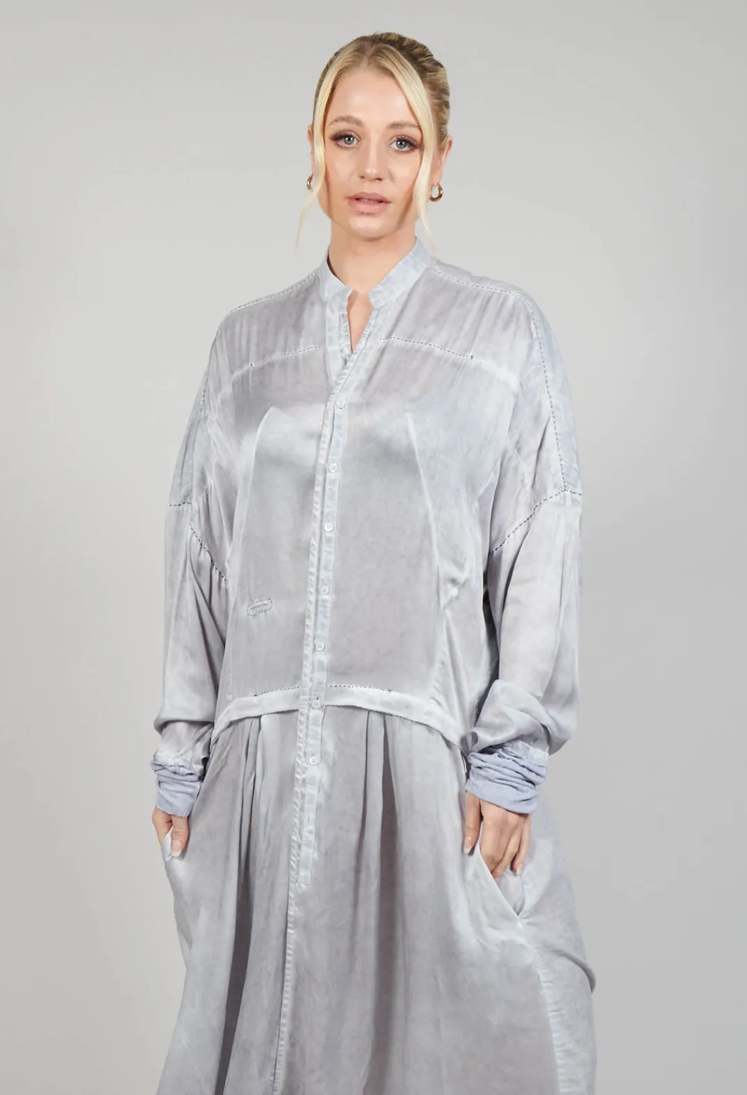 Umit Unal Dresses^Stitch Smock Dress in Original Grey