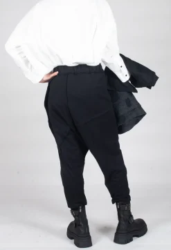 Bread and Butter Trousers^Stitched Cotton Trouers in Black