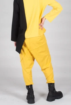 Bread and Butter Trousers^Stitched Cotton Trouers in Yellow and Black