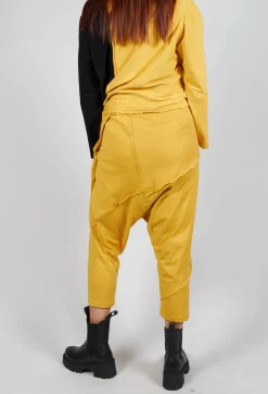 Bread and Butter Trousers^Stitched Cotton Trouers in Yellow and Black