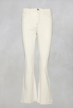 Beatrice B Jeans^Straight Leg Beige Jeans