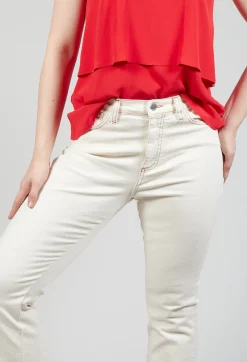 Beatrice B Jeans^Straight Leg Beige Jeans