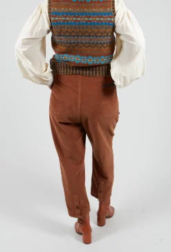 Umit Unal Trousers^Straight Leg Cord Trousers in Brown