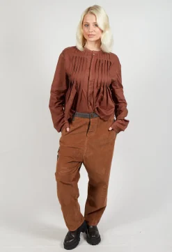 Umit Unal Trousers^Straight Leg Cord Trousers in Brown