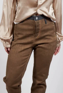 Umit Unal Trousers^Straight Leg Cotton Trousers in Light Brown