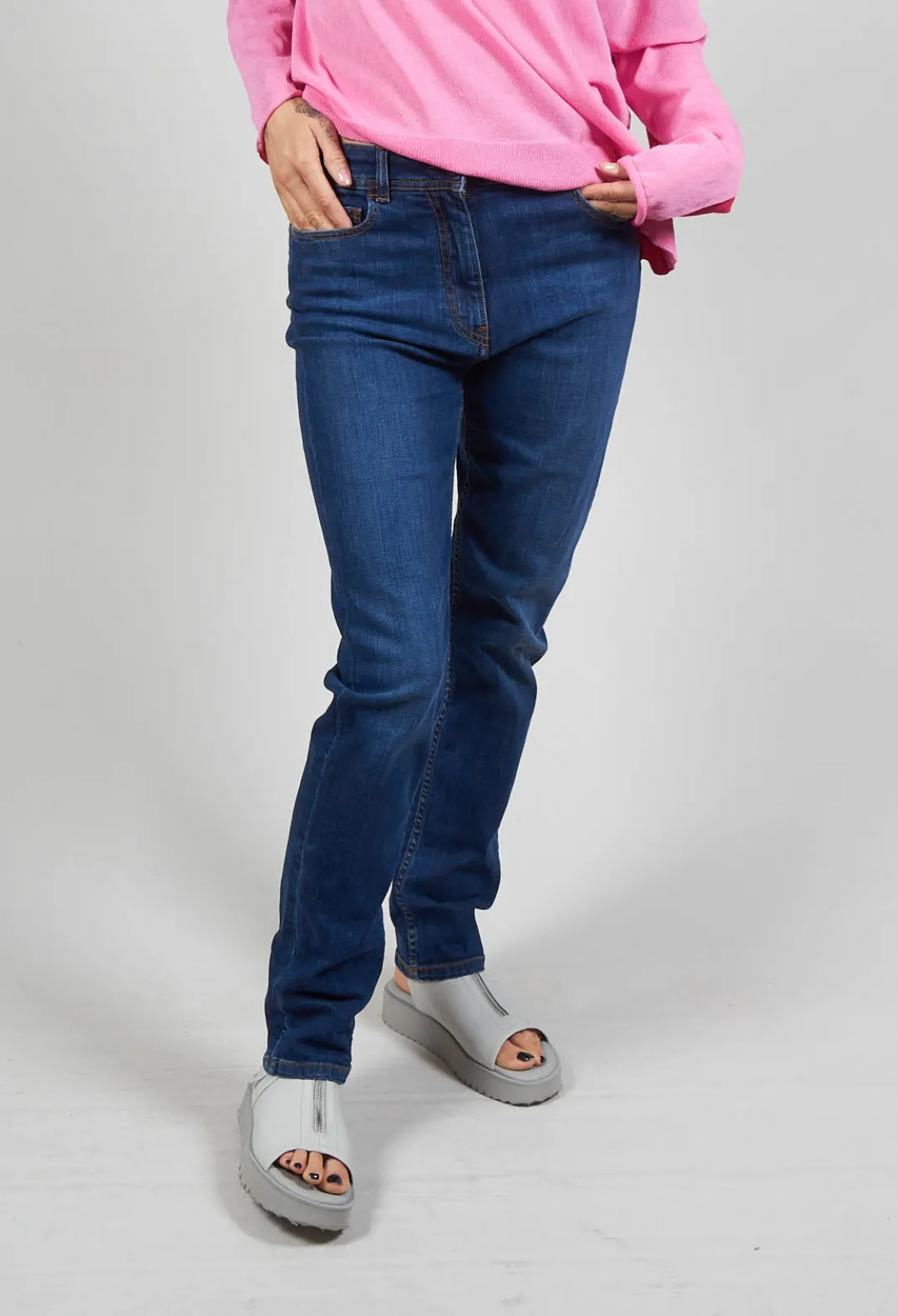 Niù Jeans^Straight Leg Denim Jeans in Blue