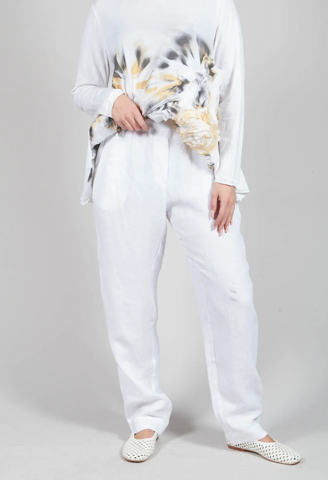 Tadashi Trousers^Straight Leg Trousers in White