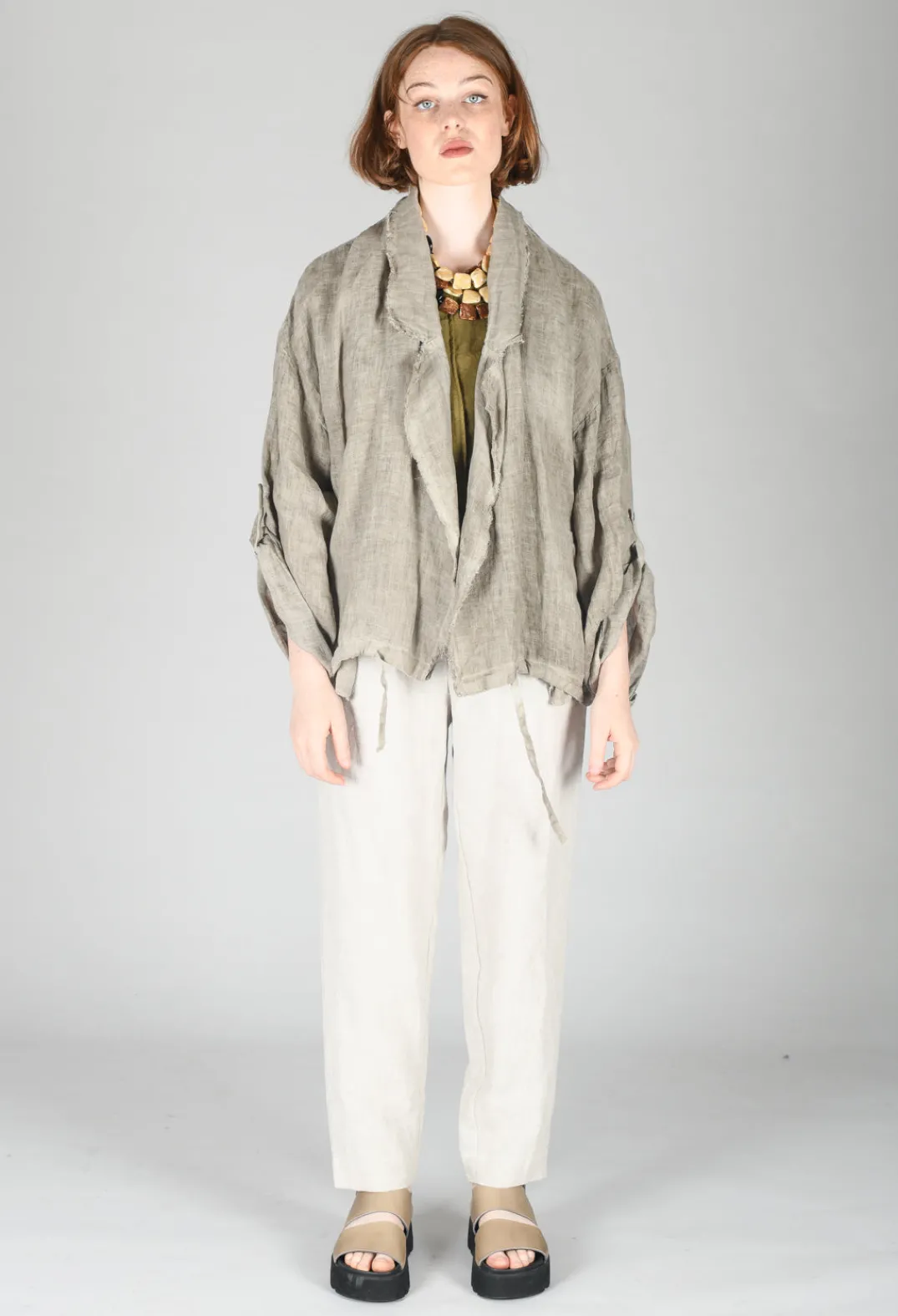 Tadashi Trousers^Straight Leg Trousers in Beige